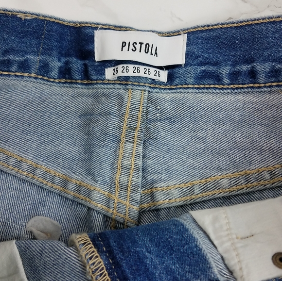 Pistola Nova High Rise Distressed Cut Off Shorts Santa Fe Color Size 26 - Picture 10 of 16